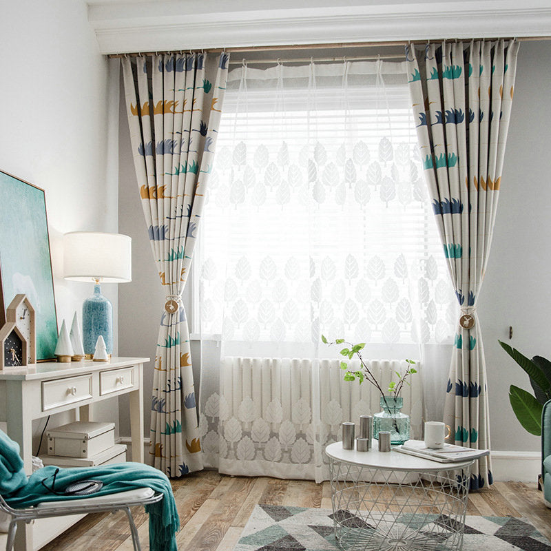 Rideau à œillets Occultant Oie Sauvage Imprimé 140 x H240 cm Champagne