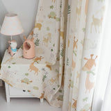 Rideau tamisant 140 x H240 cm Cerf Jaune Chambre d'enfant fille gaçon