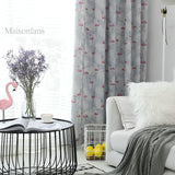 Rideau tamisant gris flamant rose 140 x H260 cm pour fenêtre chambre salon