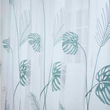 Voilage à œillets Brodé Feuille (140 x H240 cm) Tropical Chic Vert