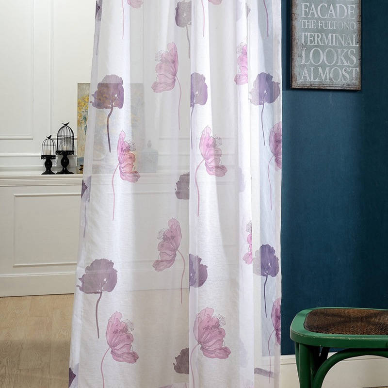 Voilage à œillets Fleur Lotus Imprimé 140 X 240cm Salon-Maisonfans.com