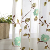 Voilage brodé fleur (135 x H240 cm) 2 modèles