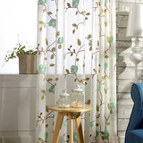 Voilage Brodé Fleur Tulle Rideaux Fenêtre Décoration 140 x H260 cm