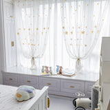 Voilage à œillets étoile brodé enfant 140 x H240 cm